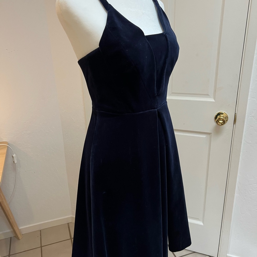Whistles Love Velvet dress in Midnight Blue EUC